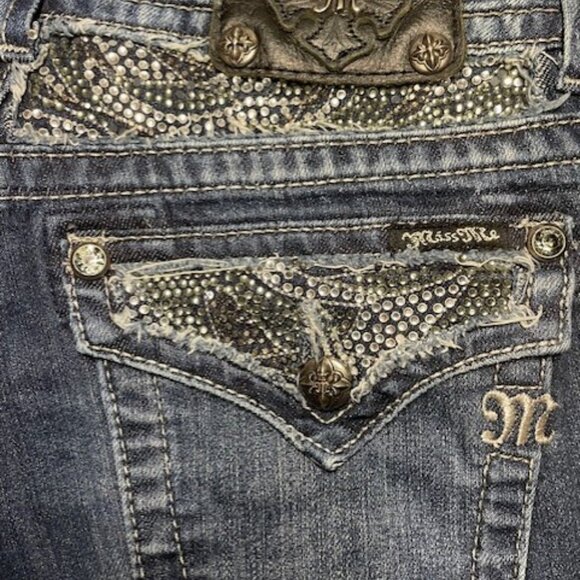 Miss Me Women's Embellished Blue Boot Cut Jeans - Picture 14 of 15